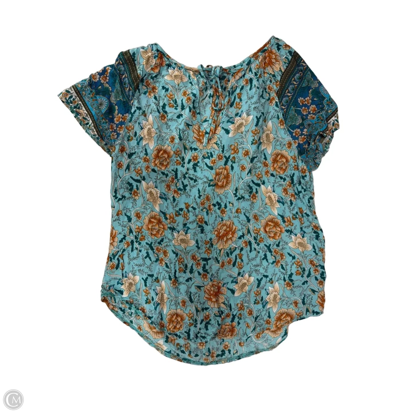 Top Short Sleeve By Shein In Floral Print, Size: Xl