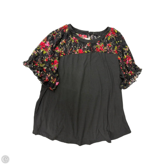 Top Short Sleeve By Shein In Black, Size: 4x