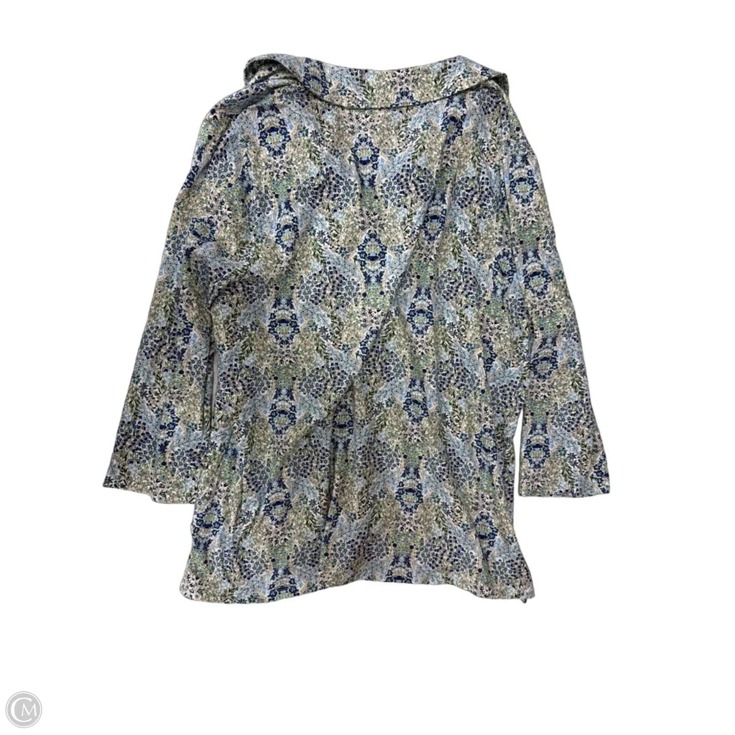 Top 3/4 Sleeve By Talbots In Floral Print, Size: 2x