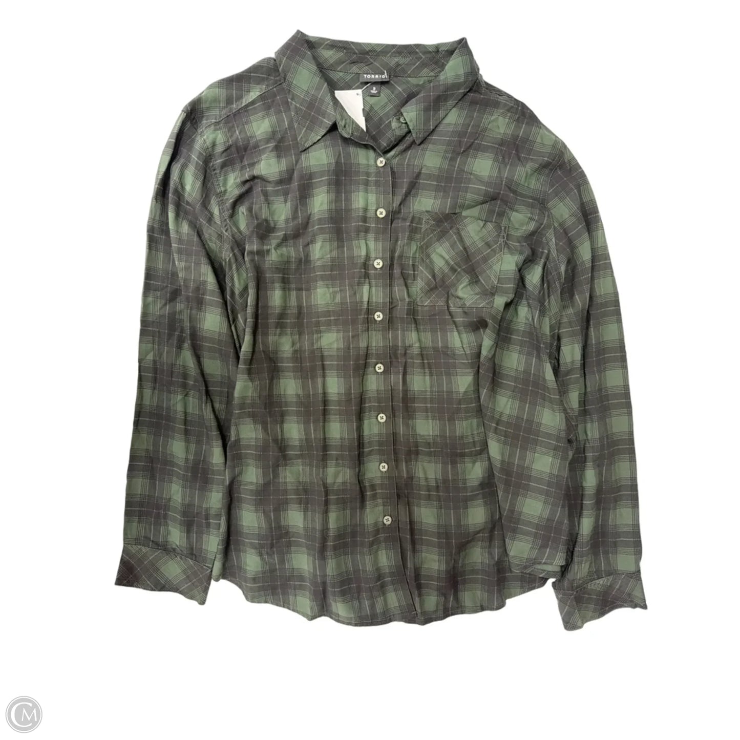Top Long Sleeve By Torrid In Black & Green, Size: 3x