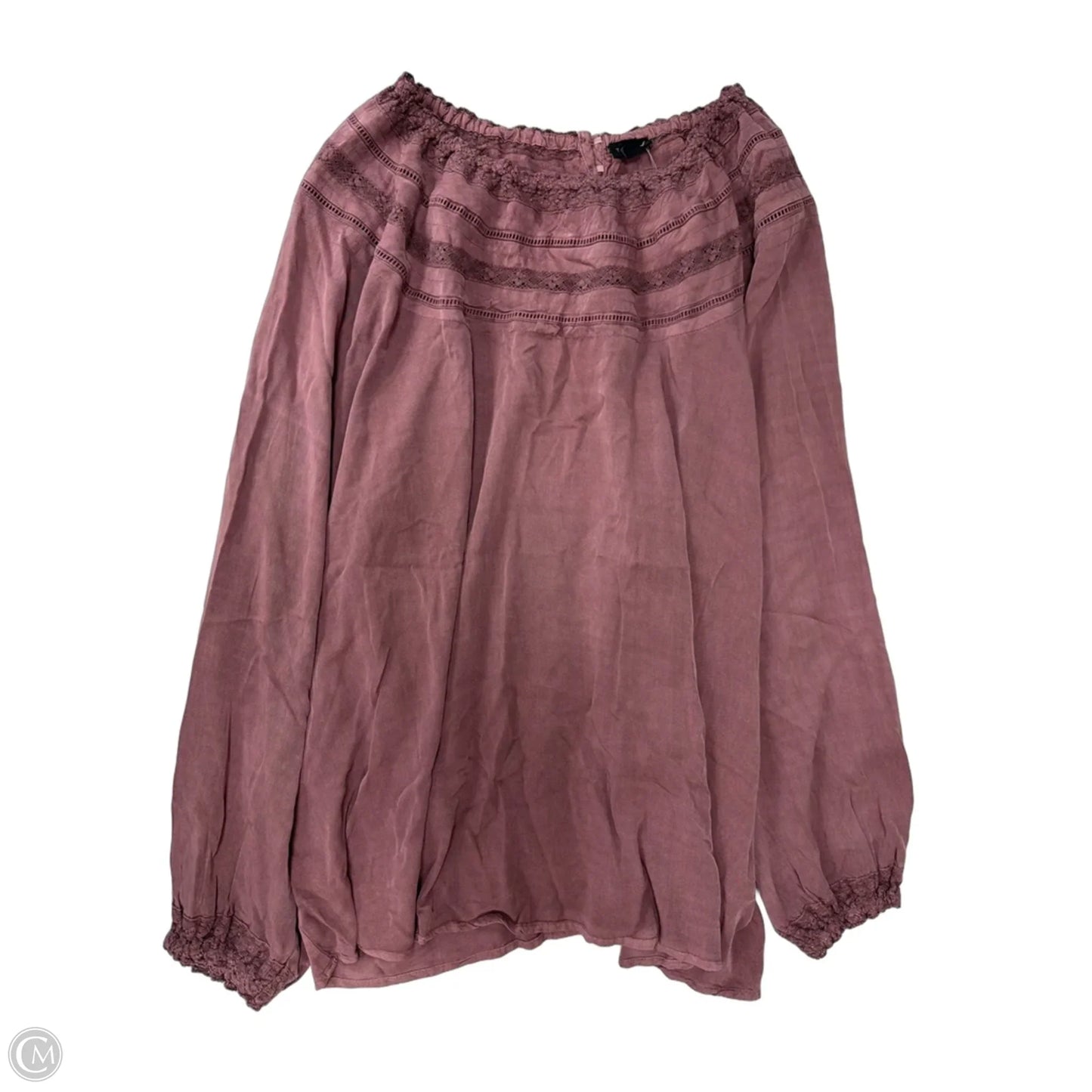 Top Long Sleeve By Torrid In Mauve, Size: 3x