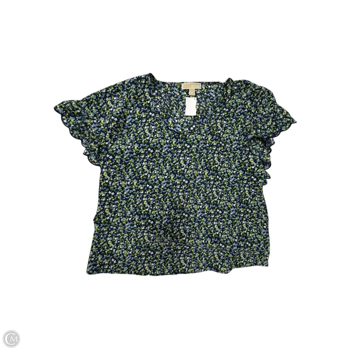 Top Short Sleeve By Michael By Michael Kors In Floral Print, Size: Xl