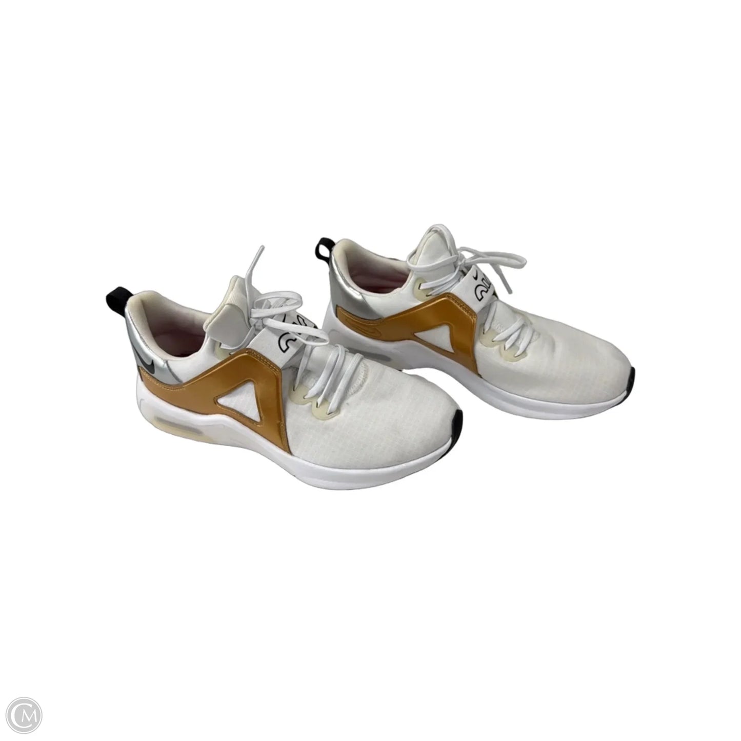Shoes Sneakers By Nike In Gold & White, Size: 9.5