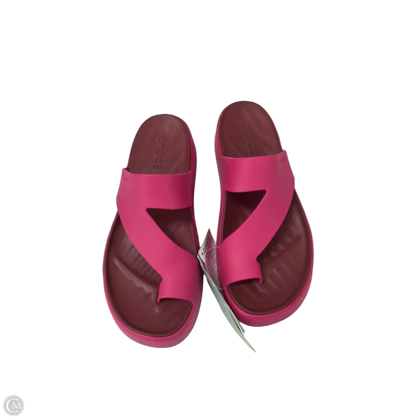 Sandals Heels Platform By Crocs In Pink, Size: 10