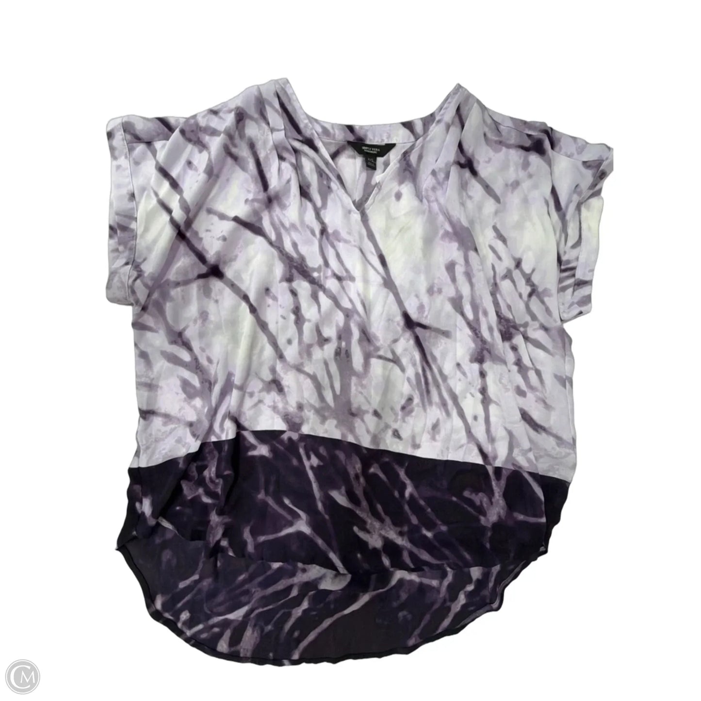 Top Short Sleeve By Simply Vera In Purple, Size: 1x