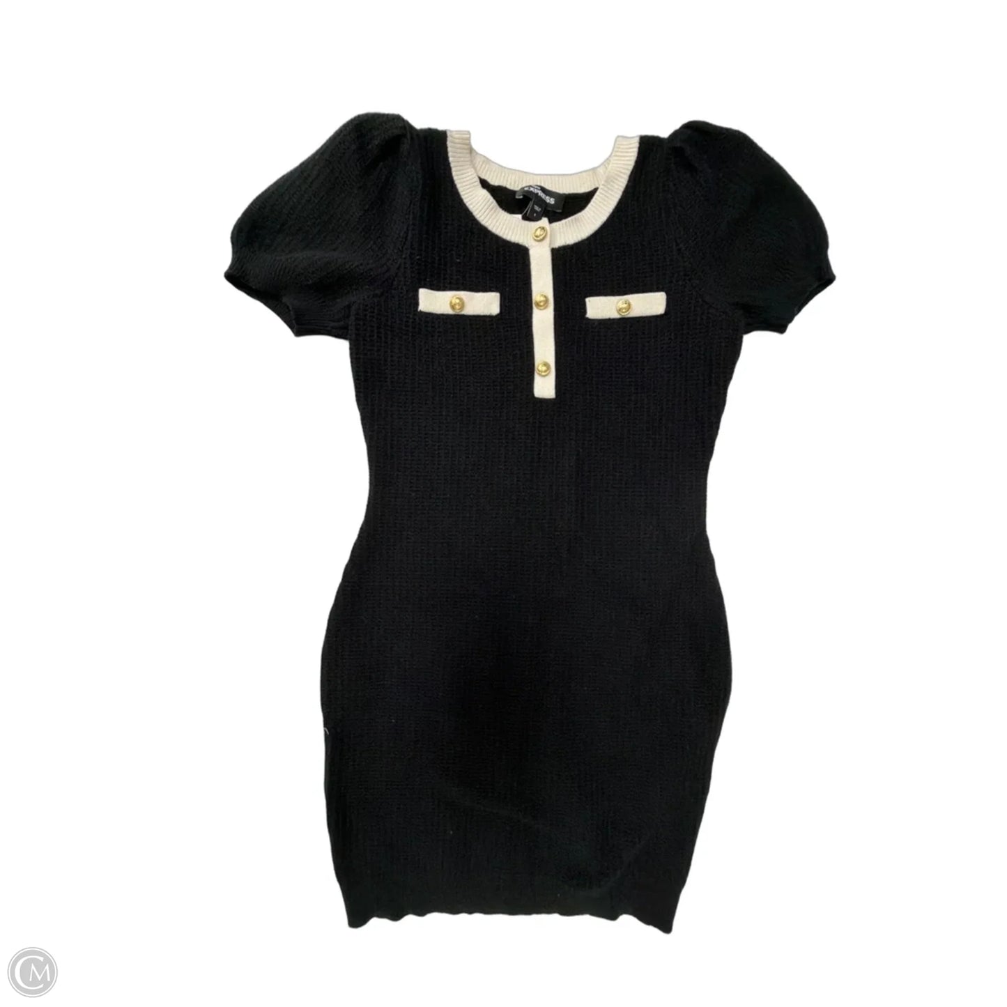 Dress Casual Short By Express In Black & Cream, Size: S