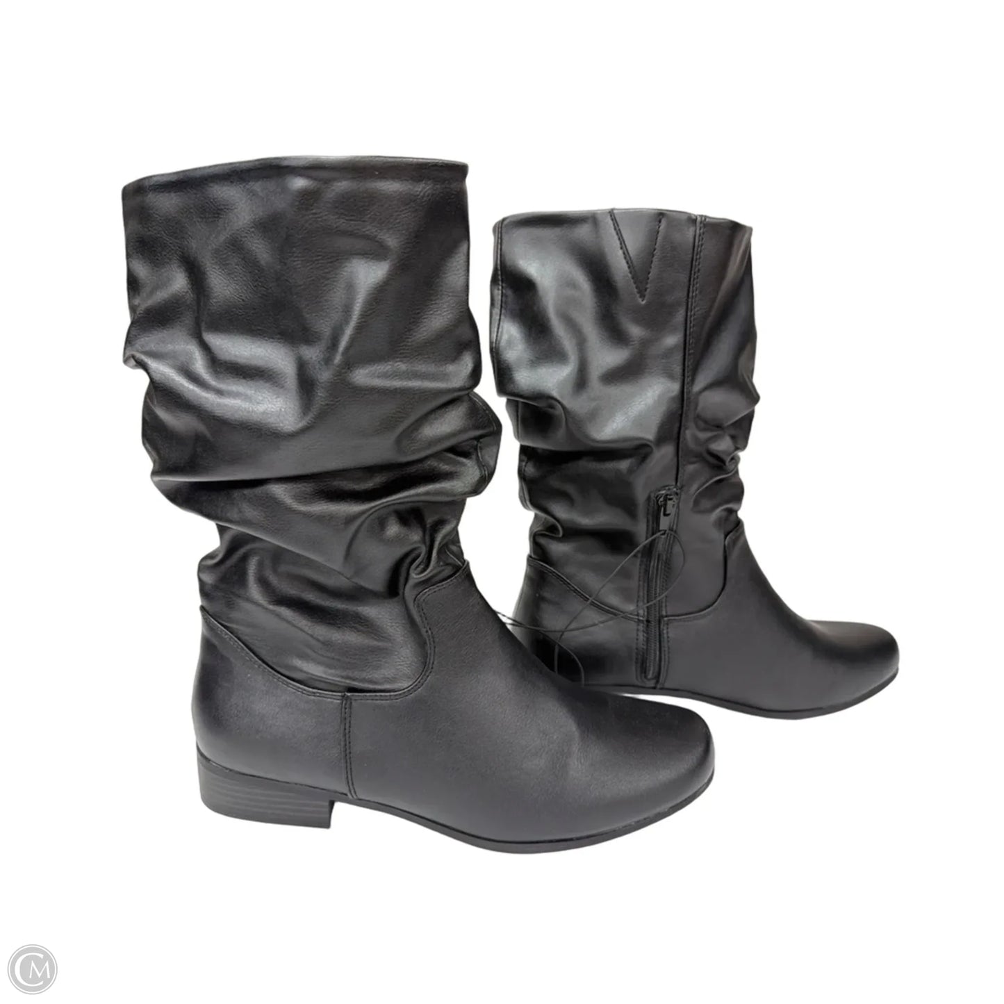 Boots Mid-calf Flats By St Johns Bay In Black, Size: 11