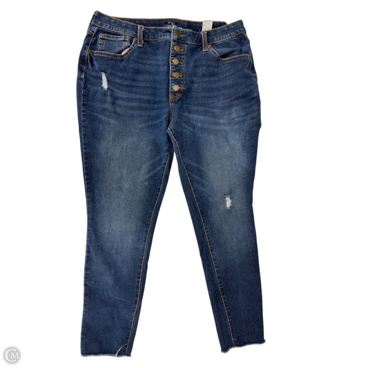 Jeans Skinny By Time And Tru In Blue Denim, Size: 16