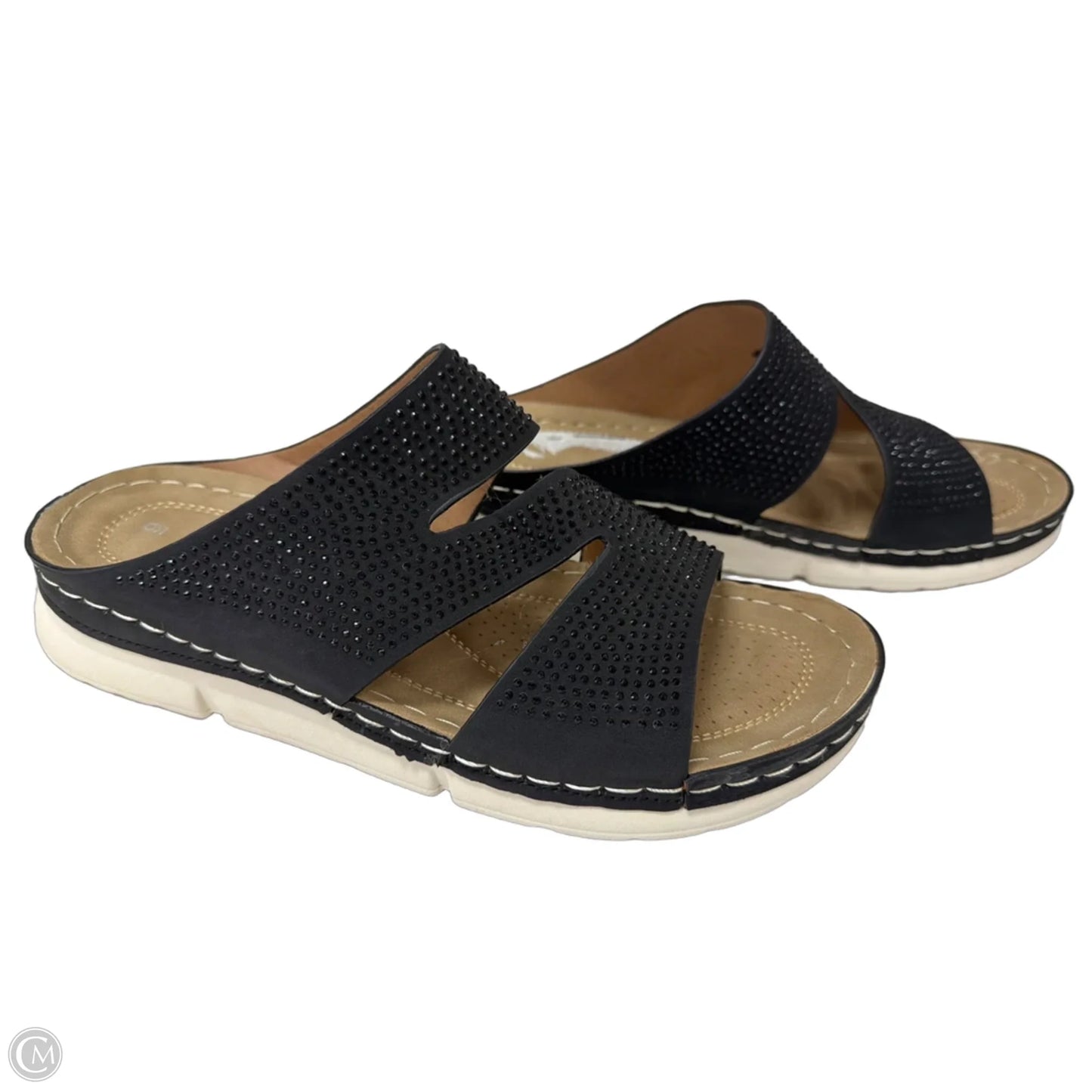 Sandals Flats By Clothes Mentor In Black, Size: 9