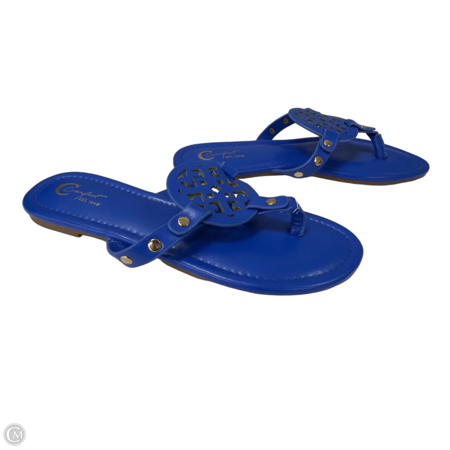 Sandals Flats By Clothes Mentor In Blue, Size: 7