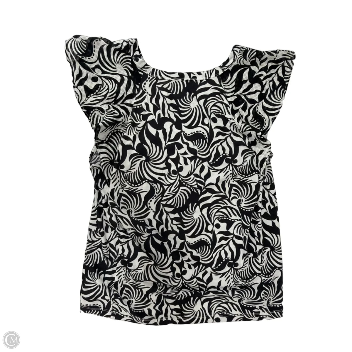 Top Sleeveless By Loft In Black & White, Size: L