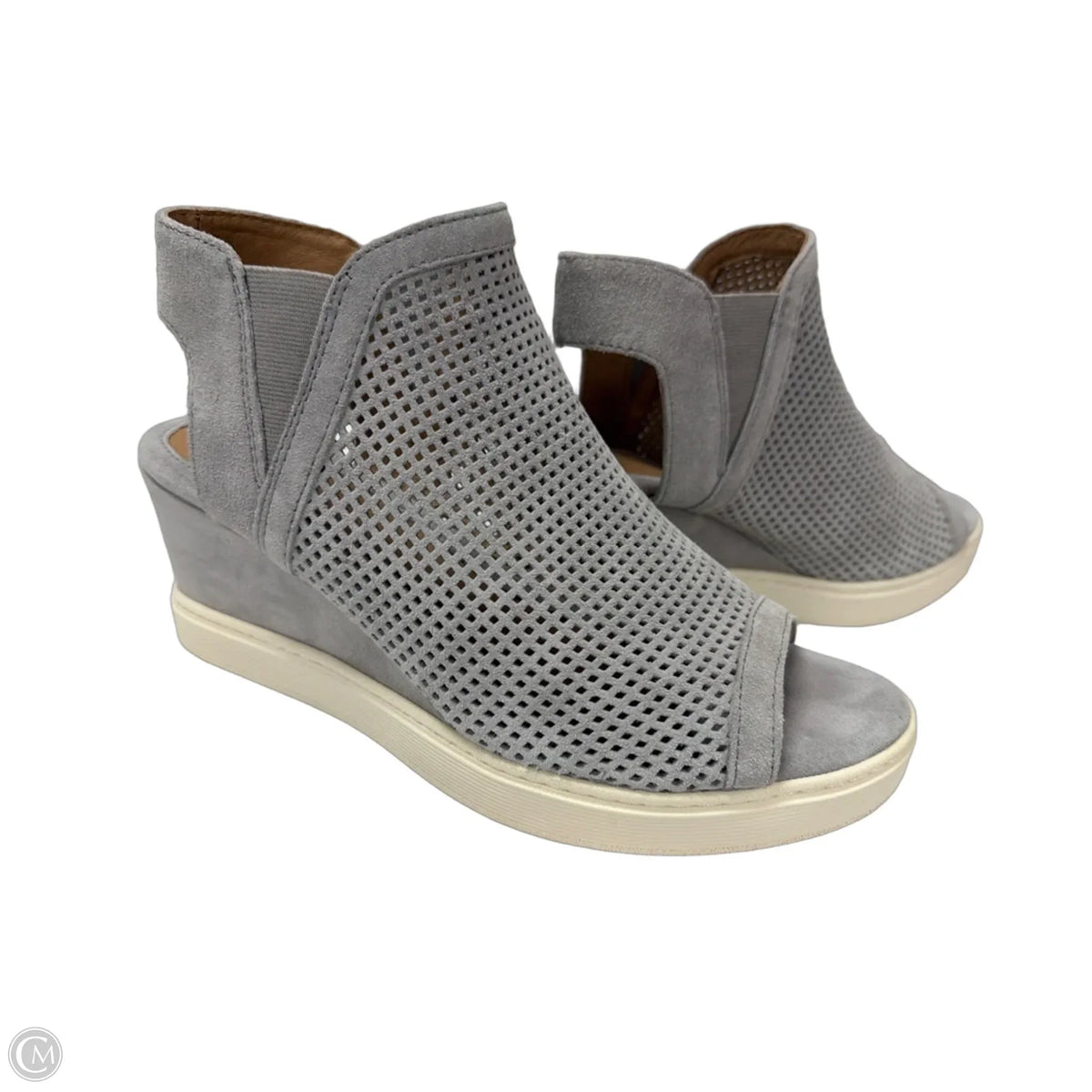 Sandals Heels Wedge By Sofft In Grey, Size: 10