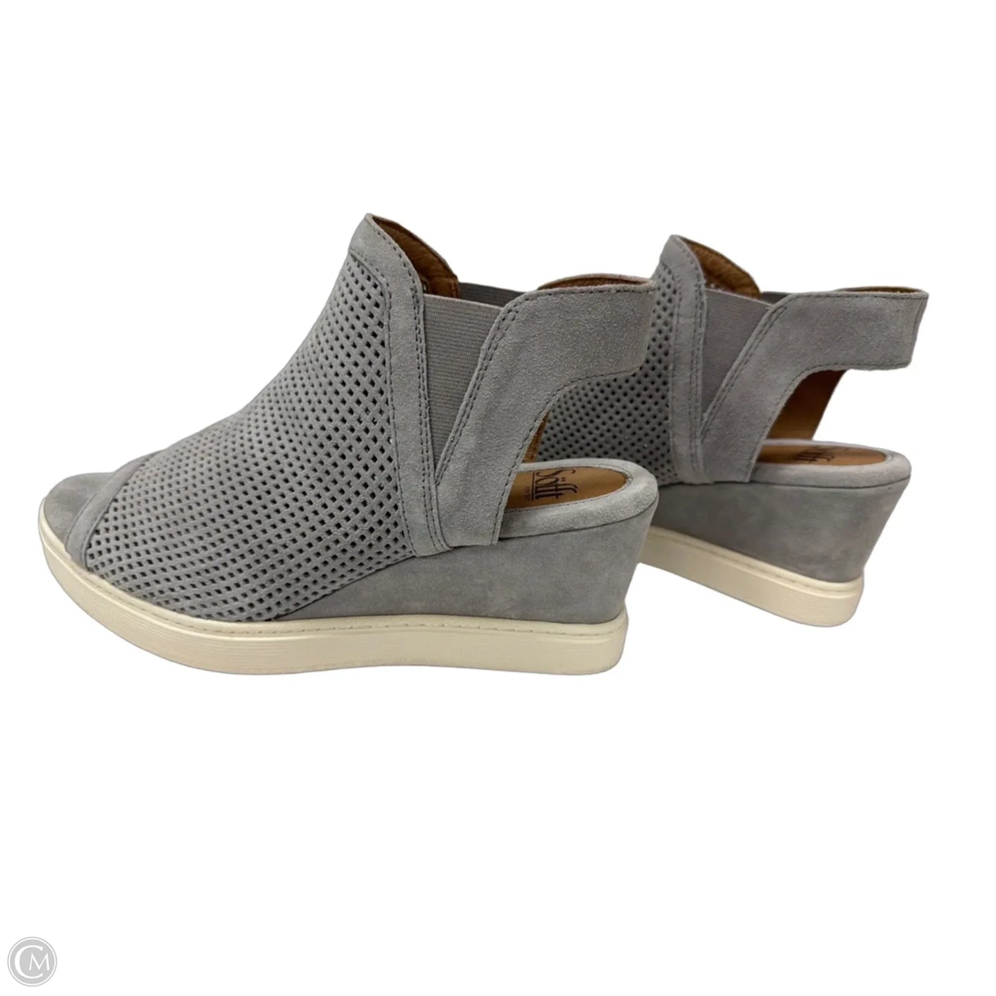 Sandals Heels Wedge By Sofft In Grey, Size: 10