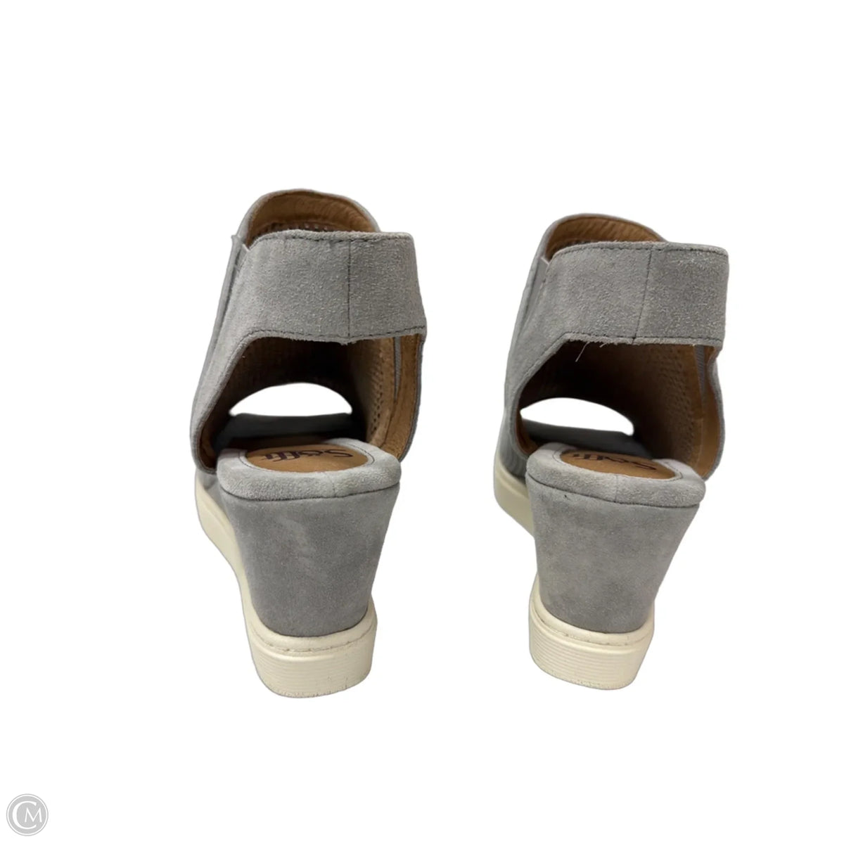 Sandals Heels Wedge By Sofft In Grey, Size: 10