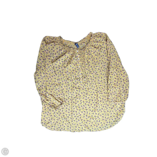 Top Long Sleeve By Chaps In Floral Print, Size: 1x