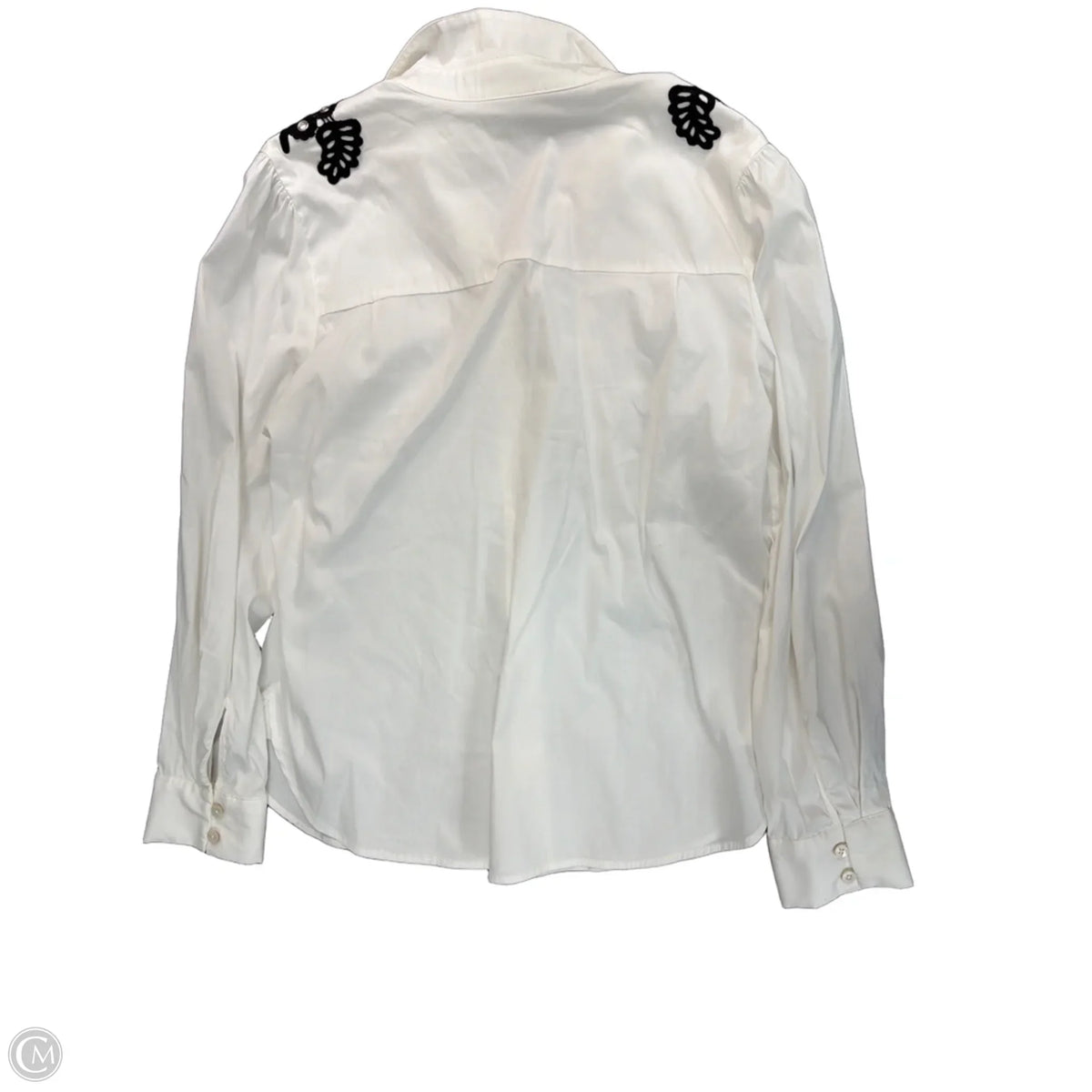 Top Long Sleeve By Chicos In Black & White, Size: L