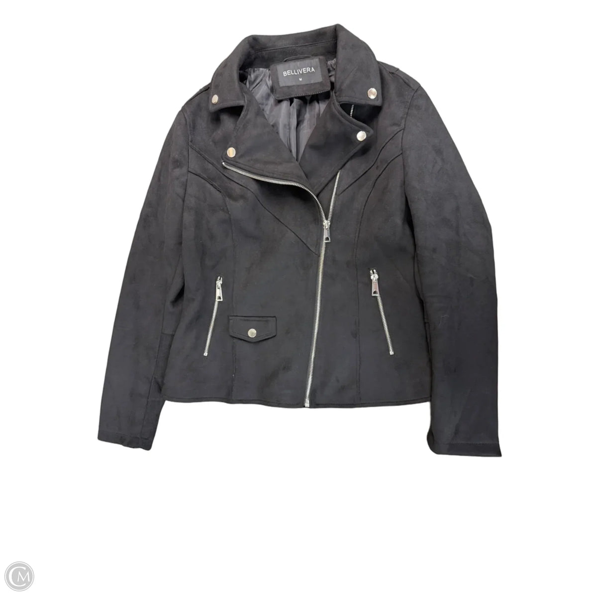 Jacket Moto By Clothes Mentor In Black, Size: M