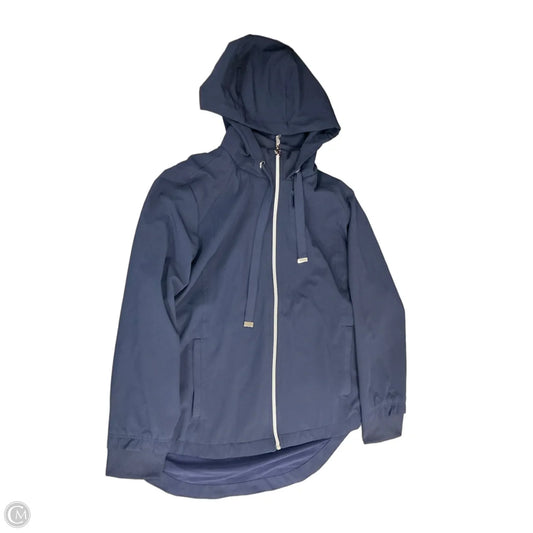 Jacket Windbreaker By Chicos In Navy, Size: S