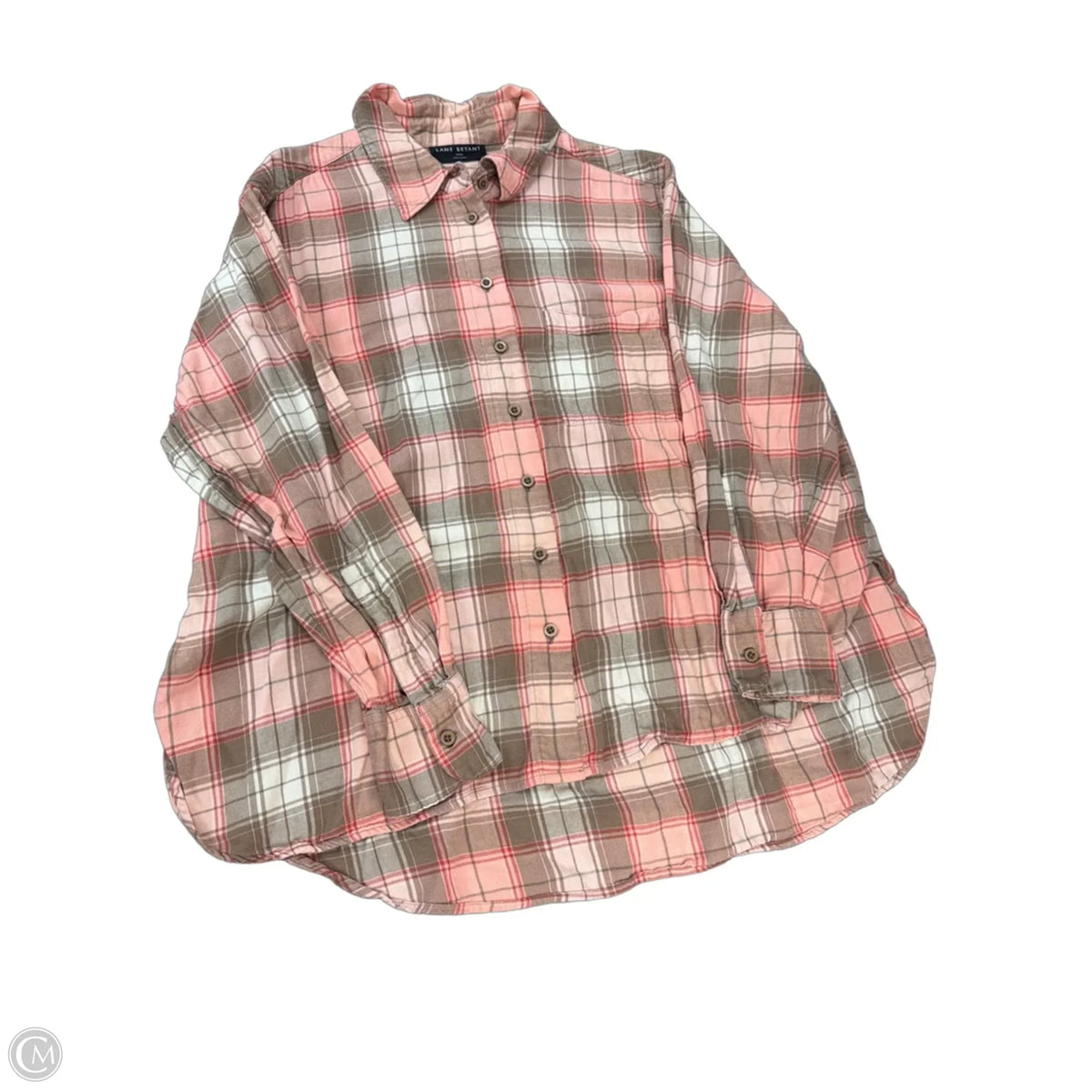 Top Long Sleeve By Lane Bryant In Plaid Pattern, Size: 1x