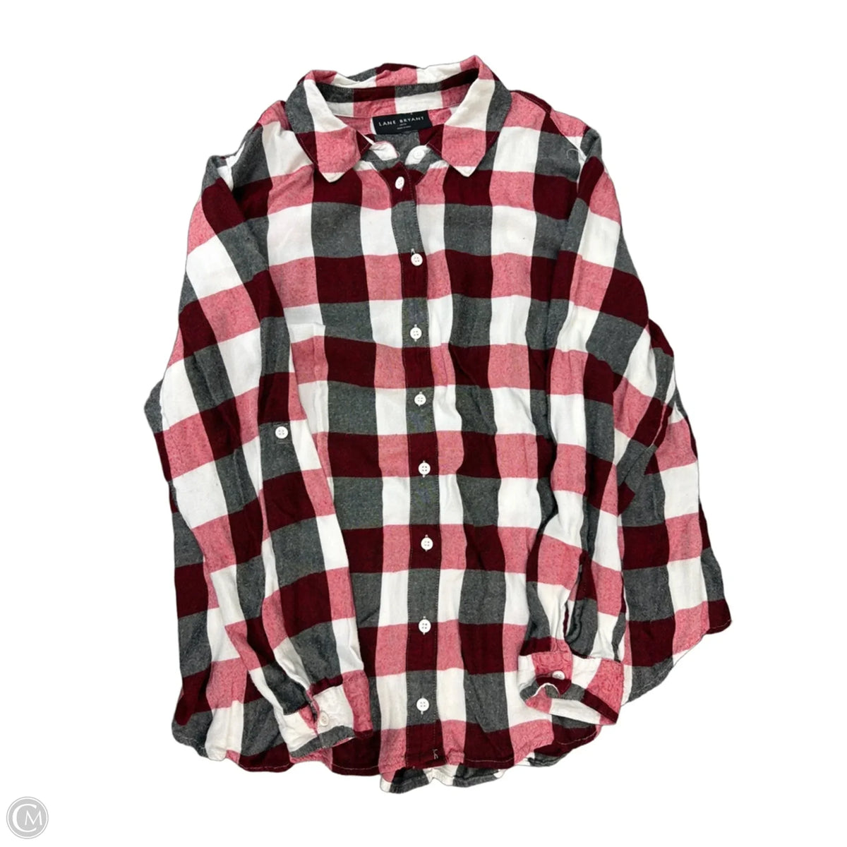 Top Long Sleeve By Lane Bryant In Plaid Pattern, Size: Xl