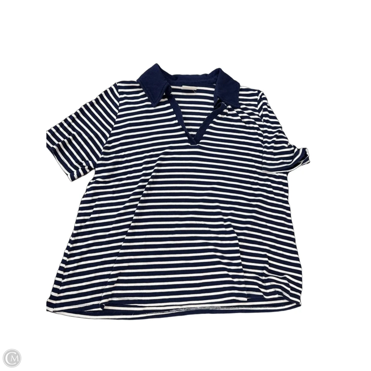 Top Short Sleeve By Ava & Viv In Striped Pattern, Size: Xl