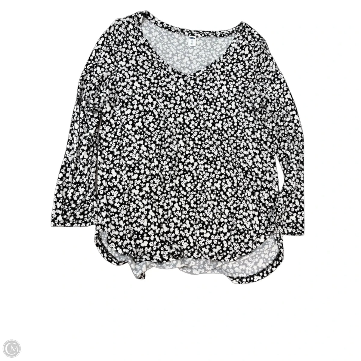 Top Long Sleeve By Old Navy In Black & White, Size: M
