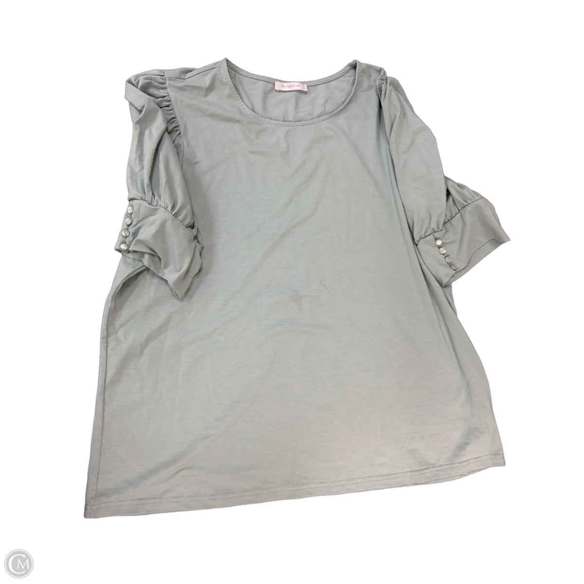Top Short Sleeve By Simple Fun In Green, Size: 2x