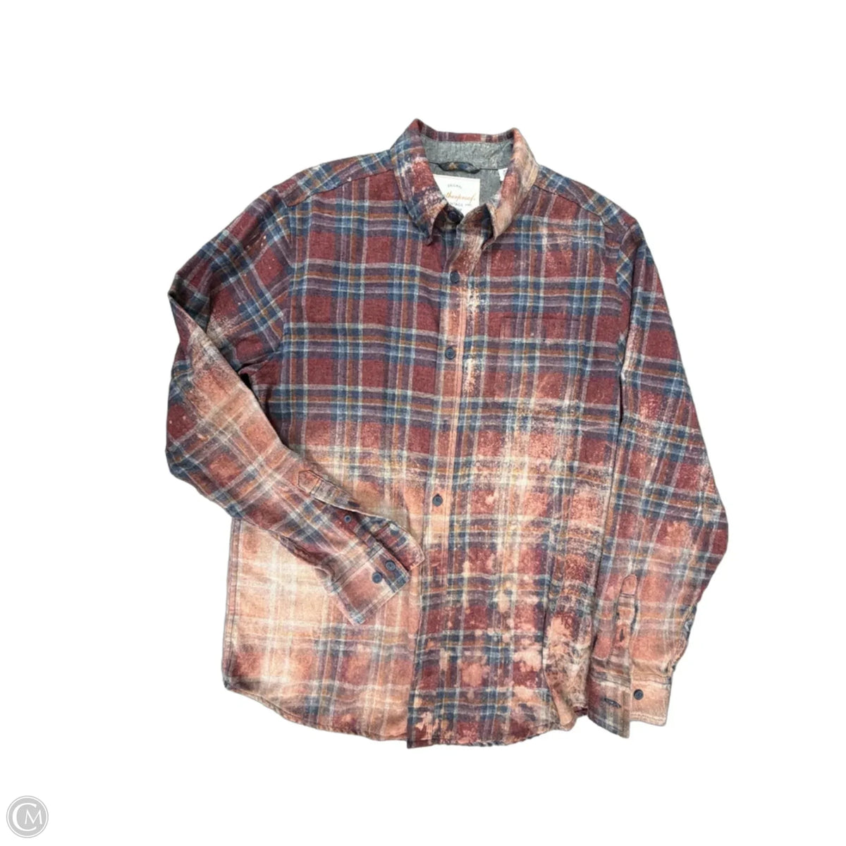 Top Long Sleeve By Weatherproof In Plaid Pattern, Size: M