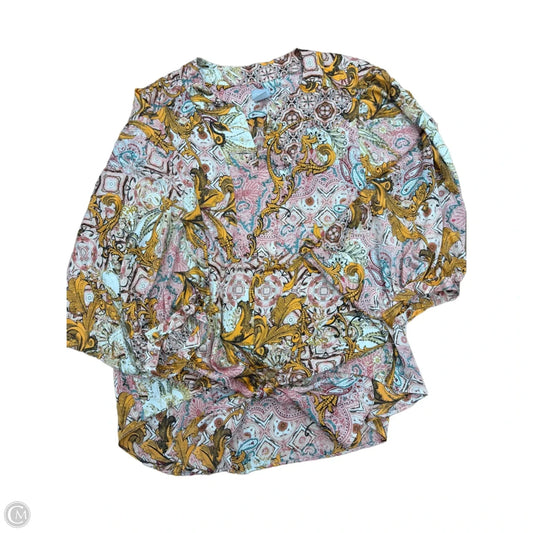 Top Long Sleeve By Chicos In Multi-colored, Size: Xl