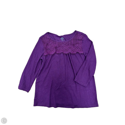 Top Long Sleeve By St Johns Bay In Purple, Size: M