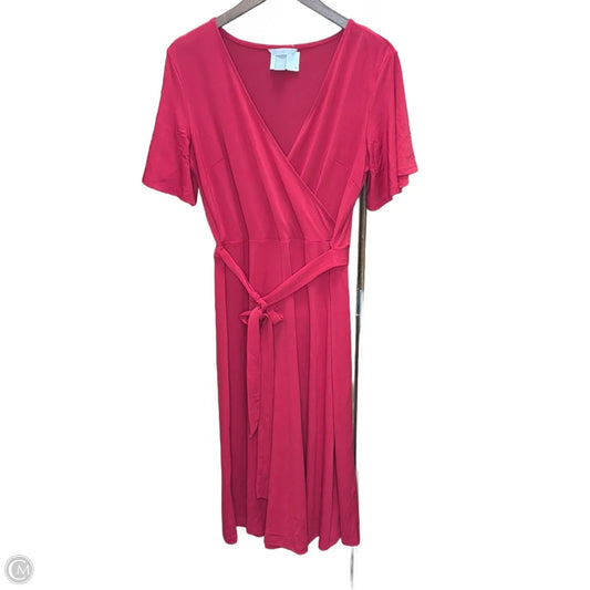 Dress Casual Midi By H&m In Red, Size: M