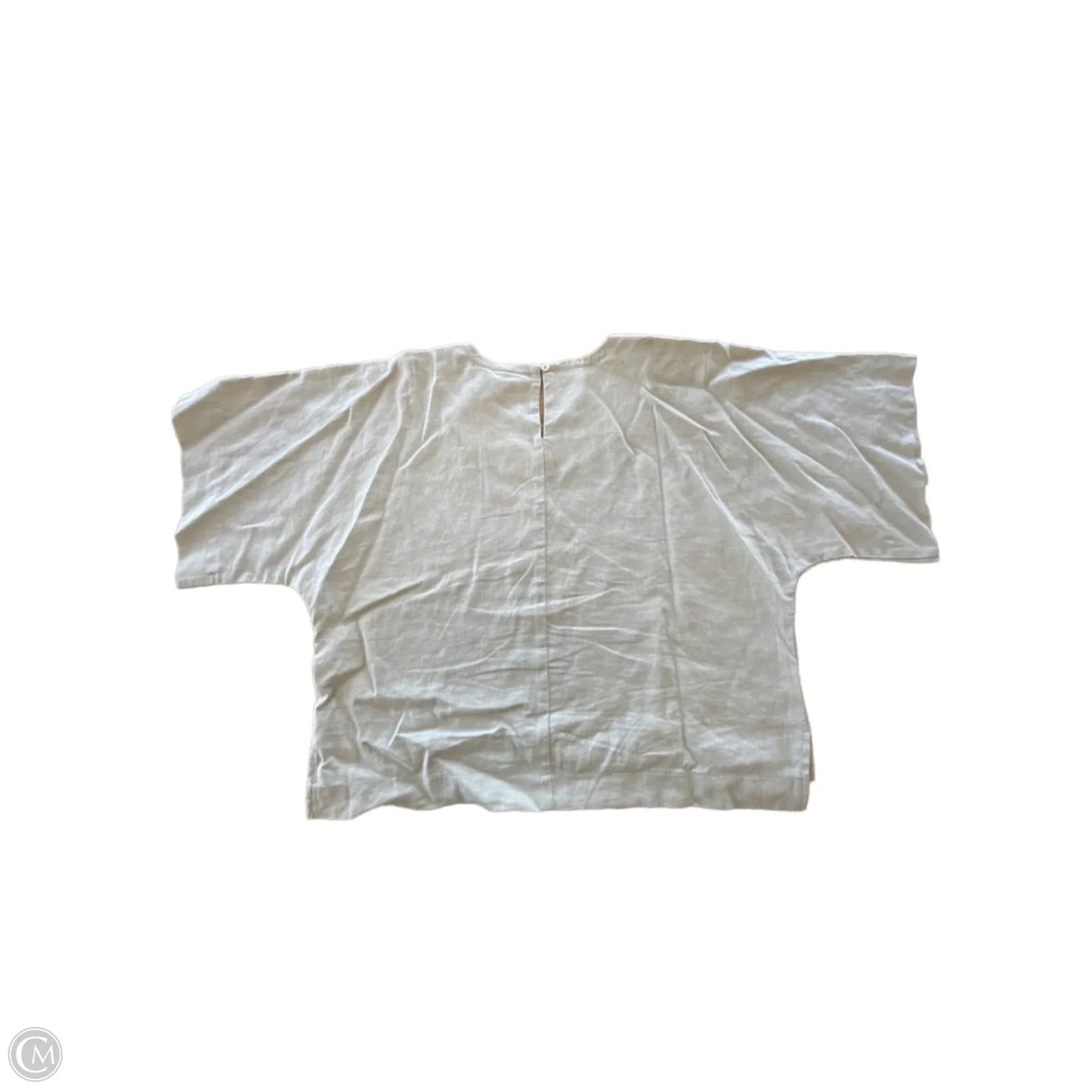 Top Short Sleeve By Dkny In Beige, Size: S