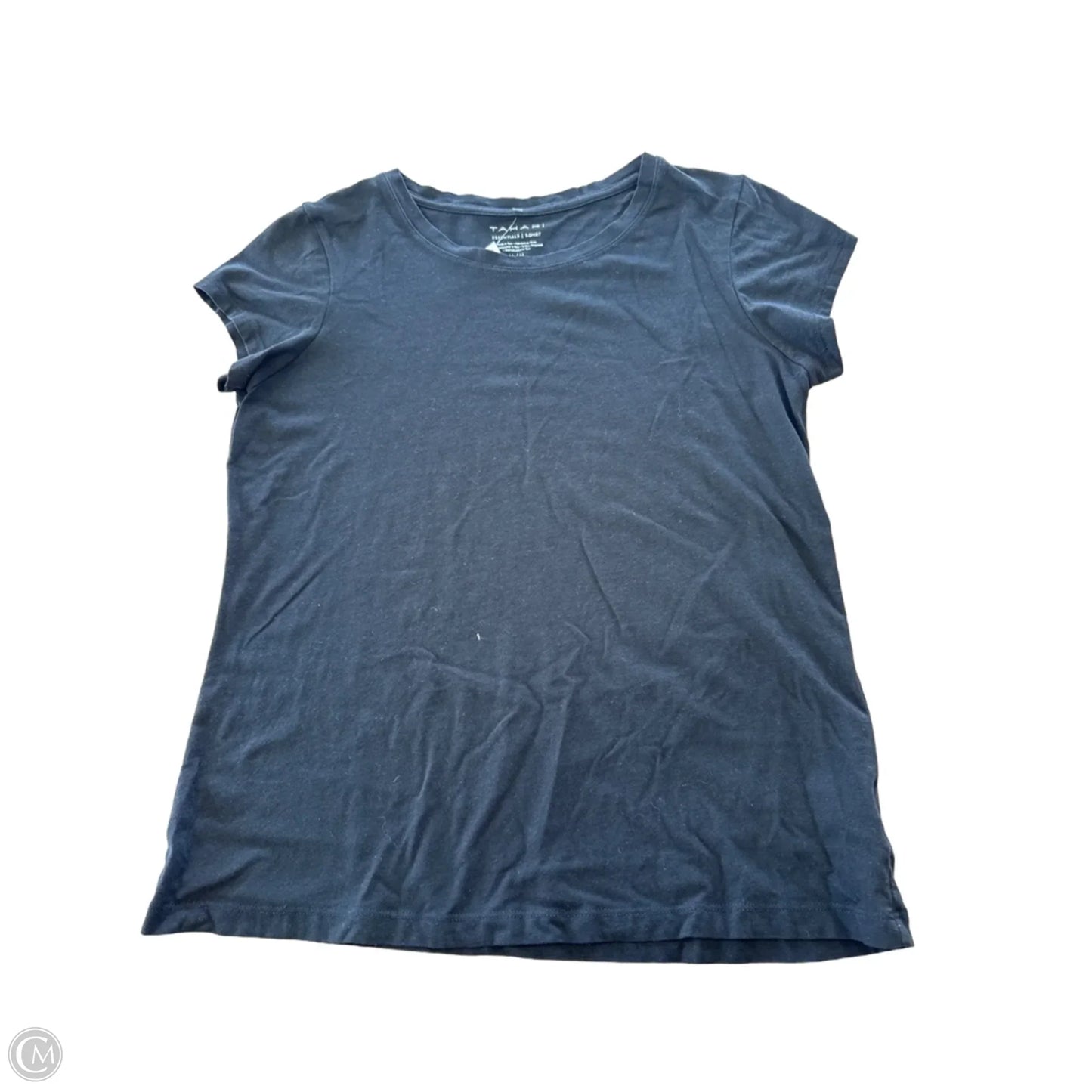 Top Short Sleeve Basic By T Tahari In Black, Size: M