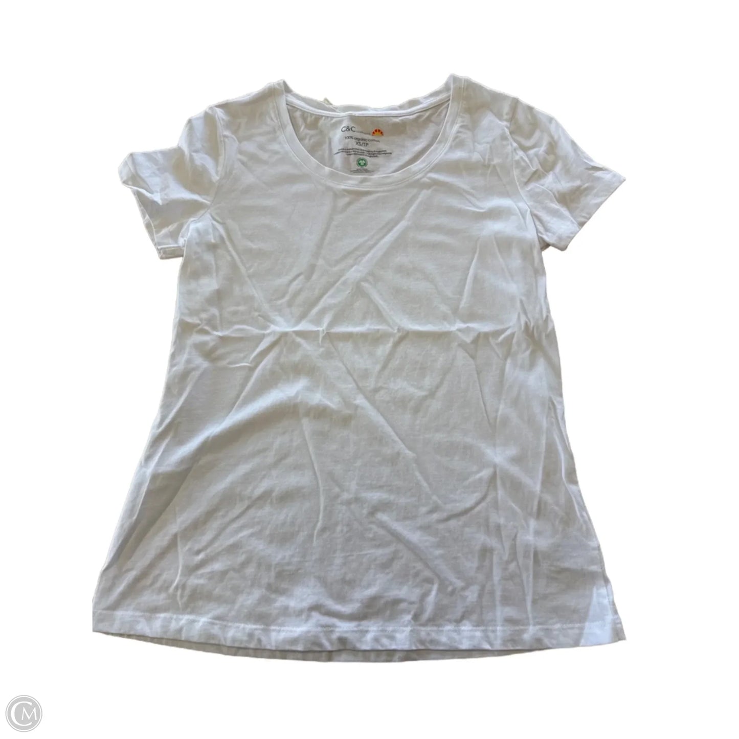 Top Short Sleeve Basic By C And C In White, Size: Xs