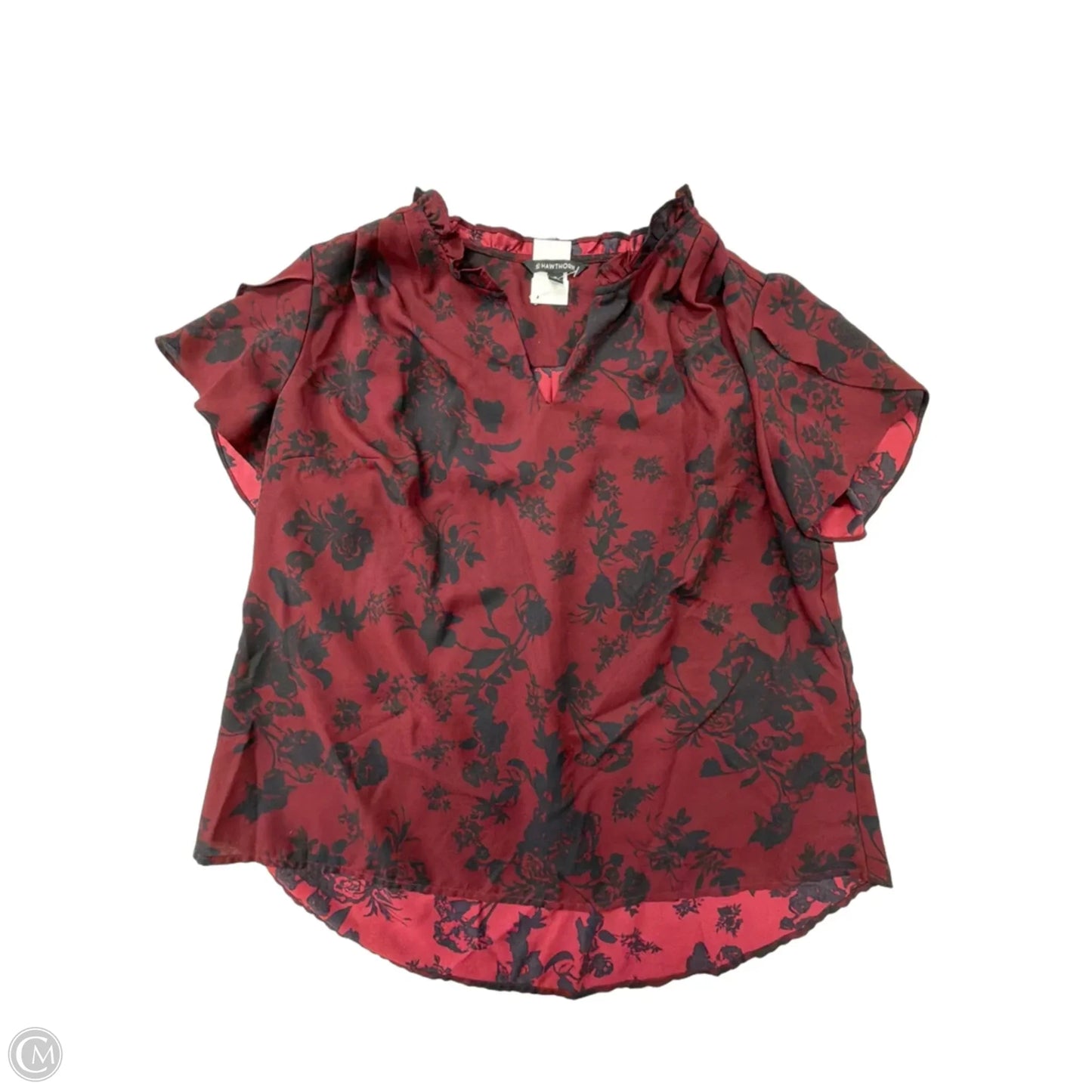 Top Short Sleeve By 41 Hawthorn In Maroon, Size: 1x
