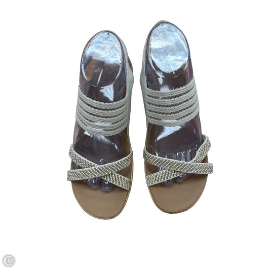 Sandals Heels Wedge By Skechers In Tan, Size: 9