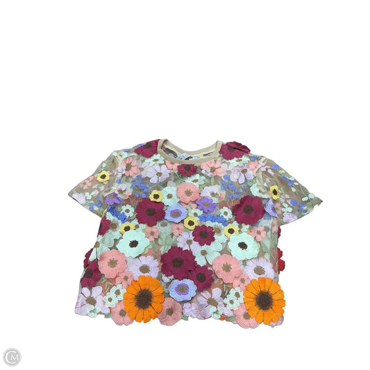 Top Short Sleeve By Dolan Left Coast In Floral Print, Size: L