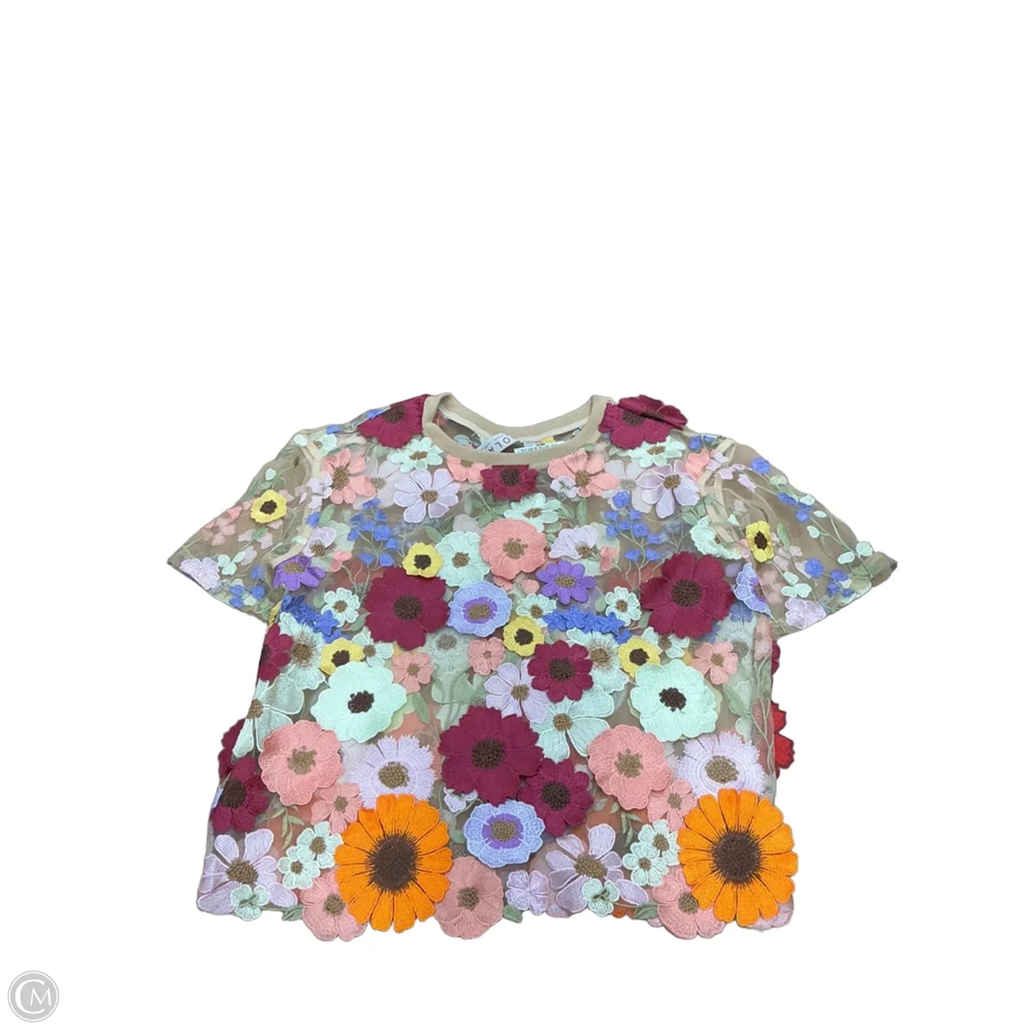 Top Short Sleeve By Dolan Left Coast In Floral Print, Size: L