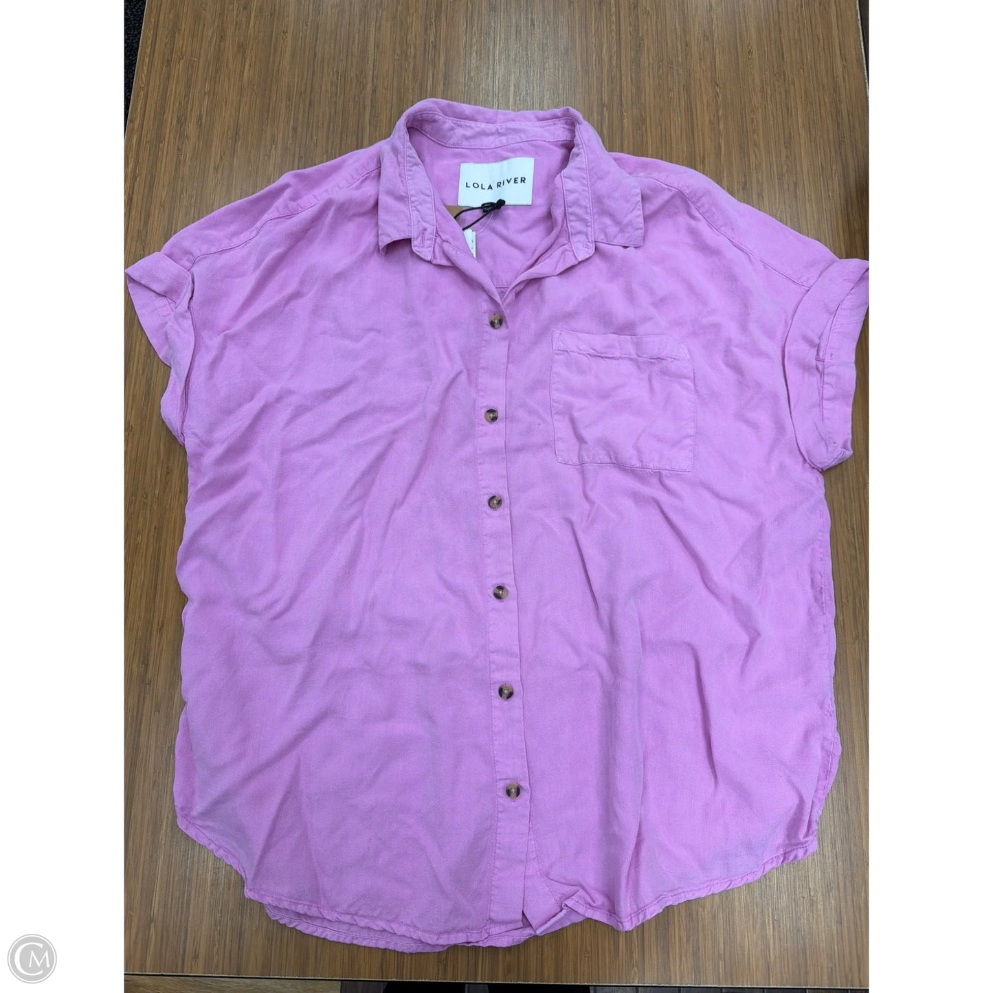 Top Short Sleeve By Lola River In Pink, Size: Xl