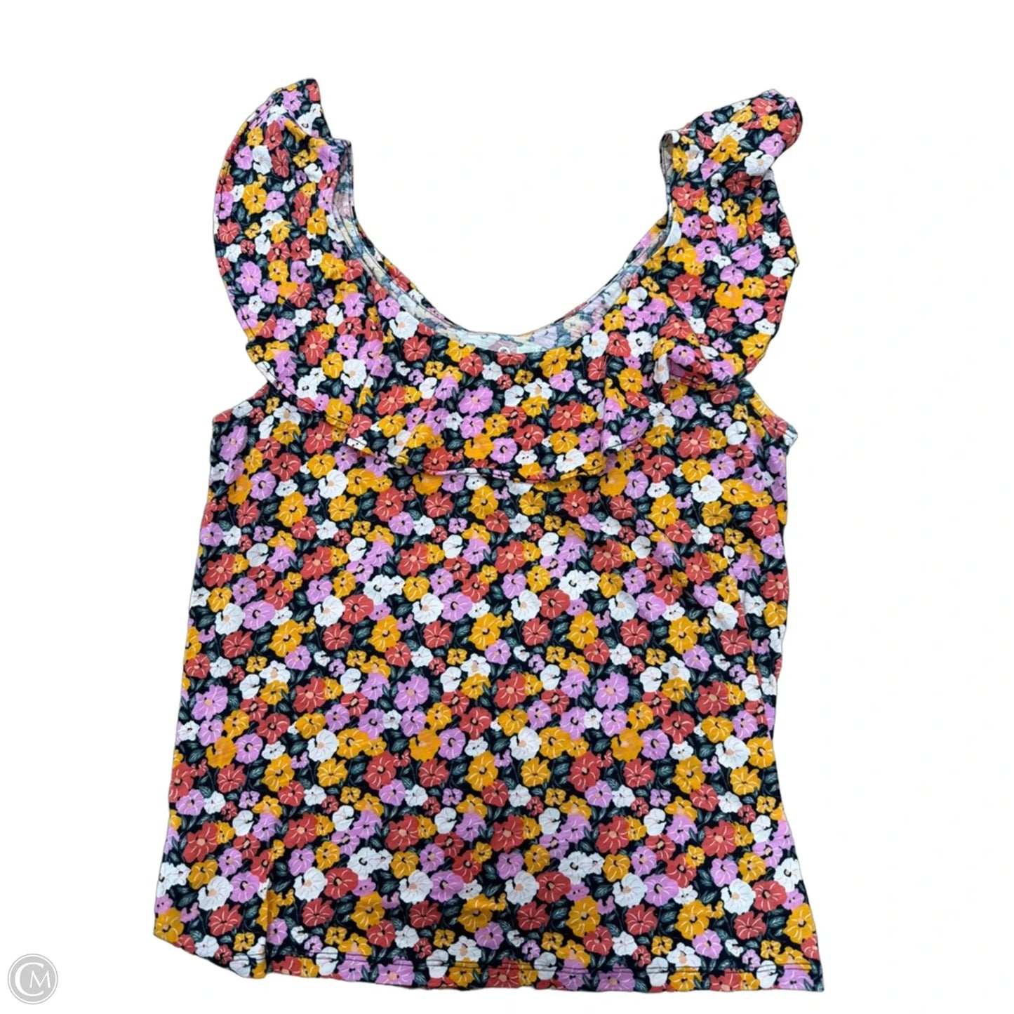 Top Sleeveless By Loft In Floral Print, Size: L
