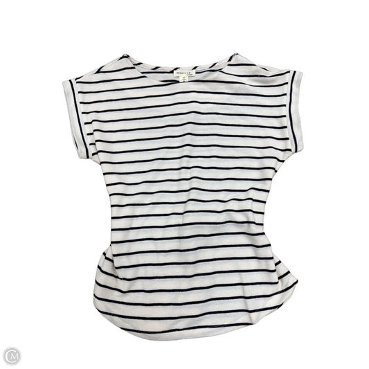 Top Short Sleeve By Monteau In Striped Pattern, Size: M