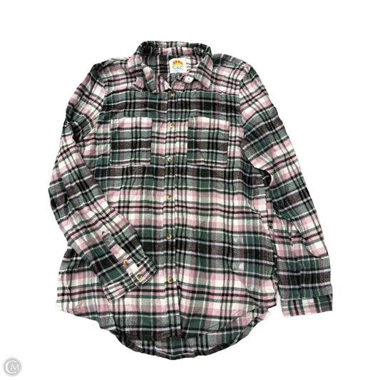 Top Long Sleeve By C And C In Plaid Pattern, Size: Xl