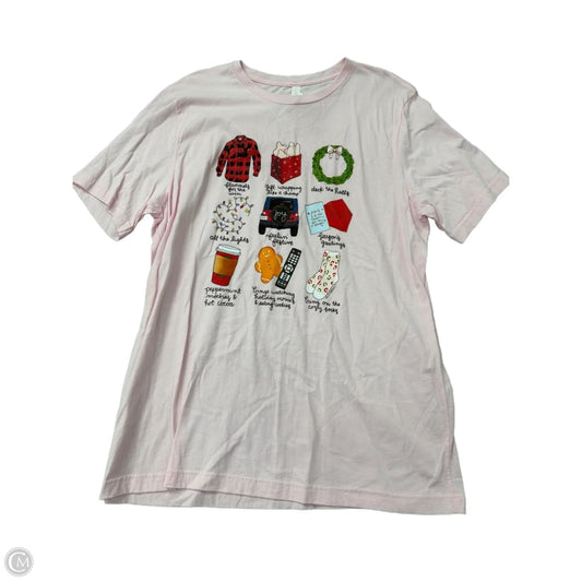 Top Short Sleeve By Bella + Canvas In Pink, Size: Xl