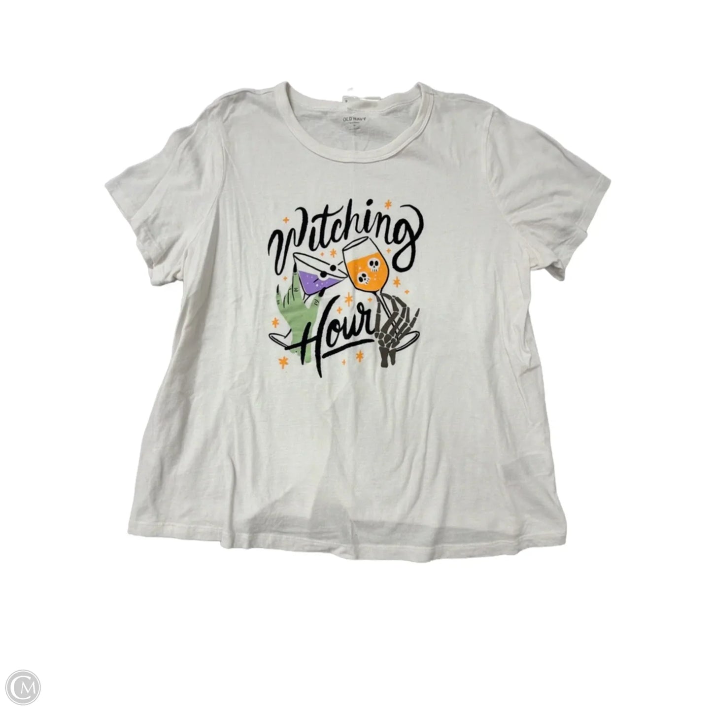 Top Short Sleeve By Old Navy In White