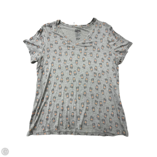Top Short Sleeve By Celebrate Together In Grey, Size: 1x