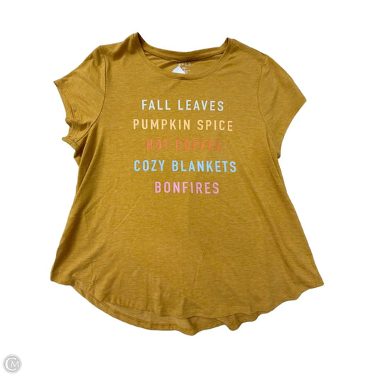 Top Short Sleeve By Apt 9 In Yellow, Size: 1x