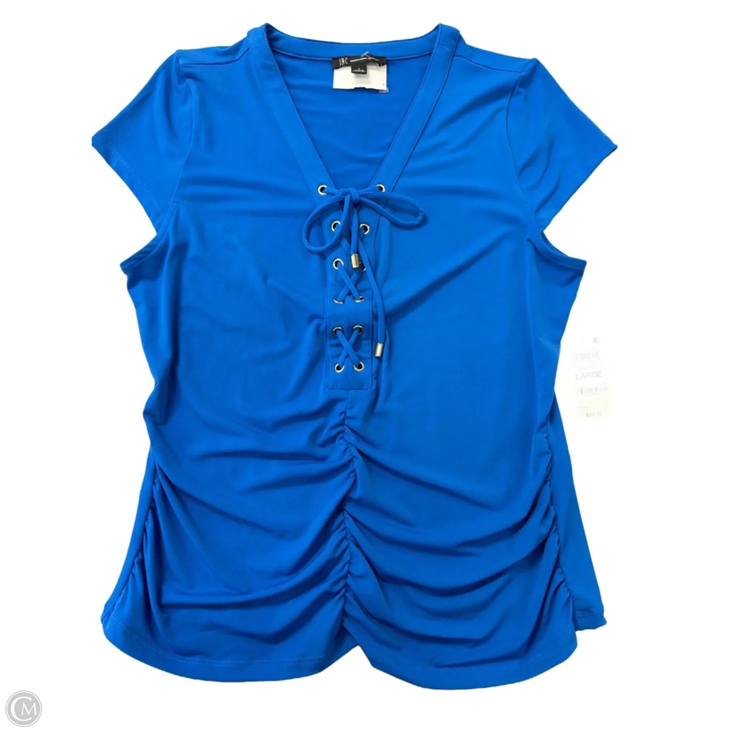 Top Short Sleeve By Inc In Blue, Size: L