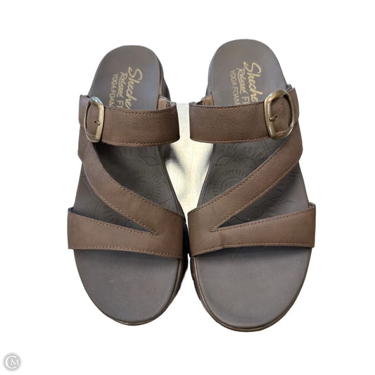 Sandals Flats By Skechers In Brown, Size: 9