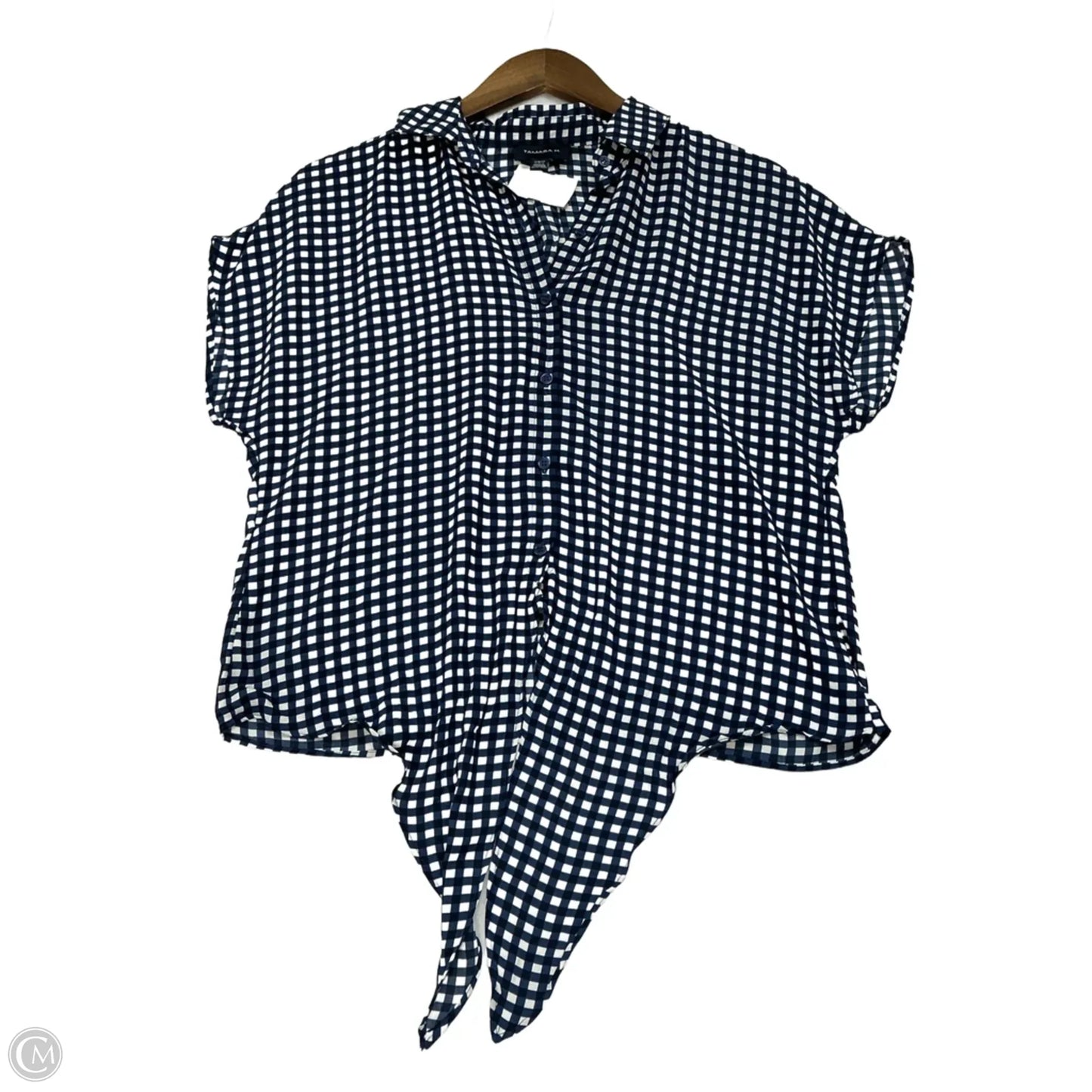 Top Short Sleeve By Tamara H In Checkered Pattern, Size: Xs
