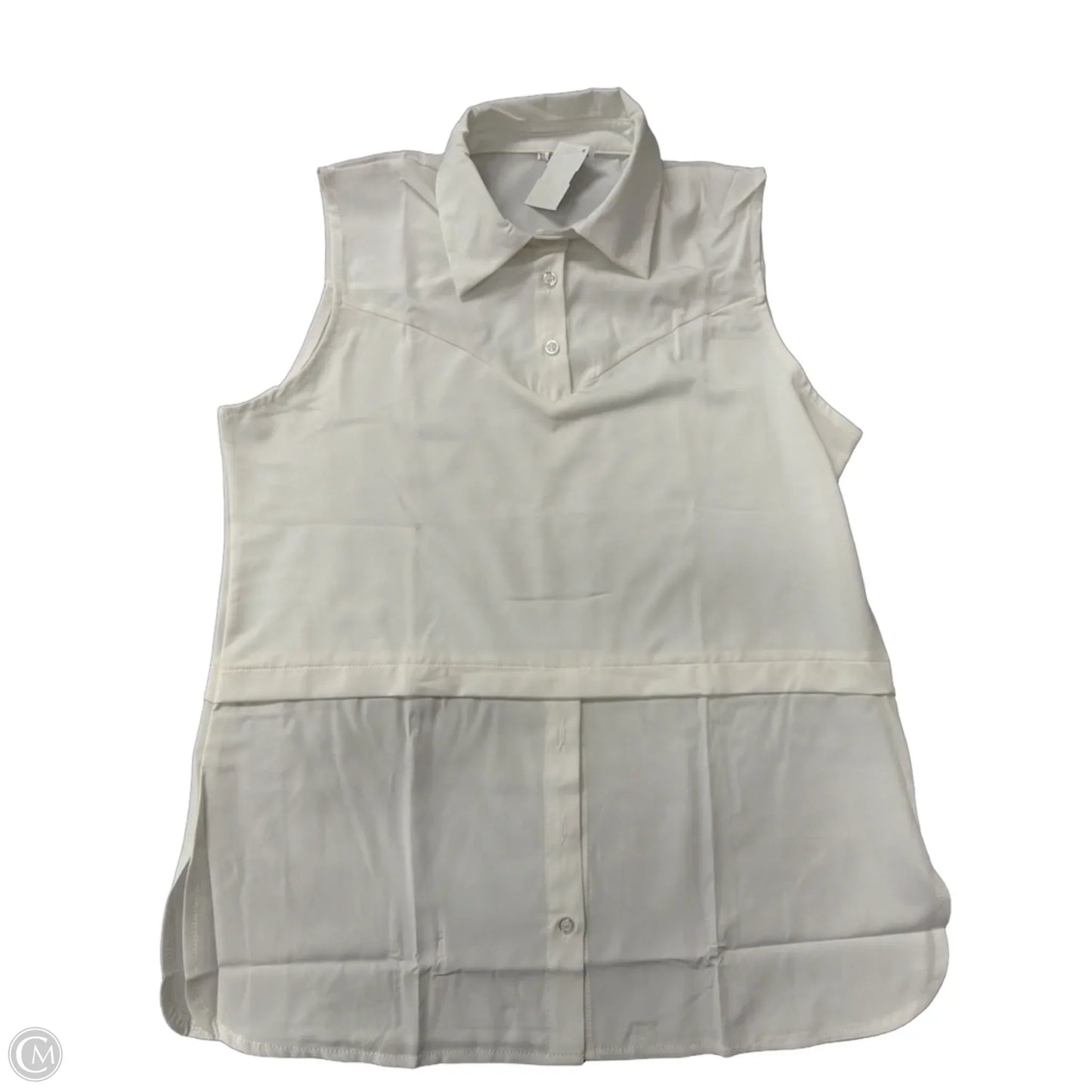 Top Sleeveless By Clothes Mentor In White, Size: L